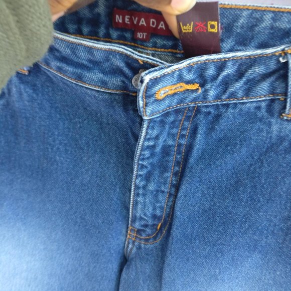 Vintage TALL 90s Highrise Straight Flared jeans w10T +MEASUREMENT Rigid denim - Picture 5 of 7